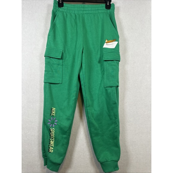 Nike Kids Large Sportswear Club Fleece Cargo Pants Green NWT with Flaw - Picture 1 of 11